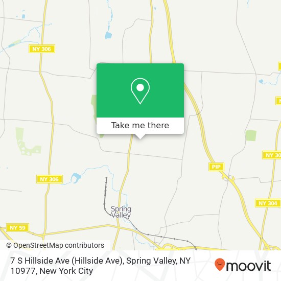 Mapa de 7 S Hillside Ave (Hillside Ave), Spring Valley, NY 10977