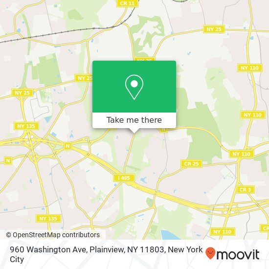 Mapa de 960 Washington Ave, Plainview, NY 11803