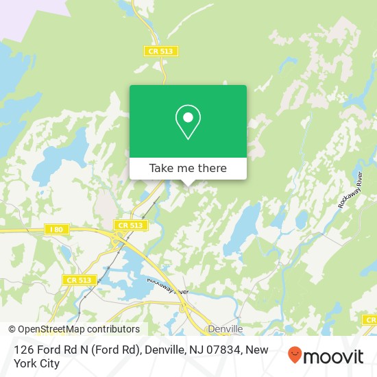 Mapa de 126 Ford Rd N (Ford Rd), Denville, NJ 07834