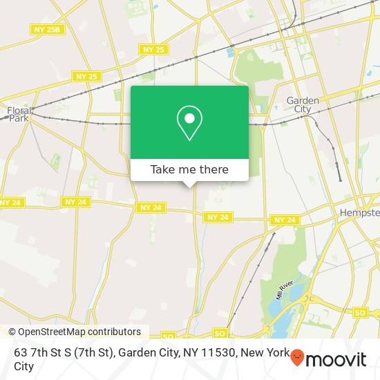 Mapa de 63 7th St S (7th St), Garden City, NY 11530