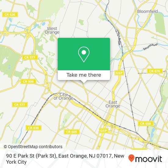 90 E Park St (Park St), East Orange, NJ 07017 map