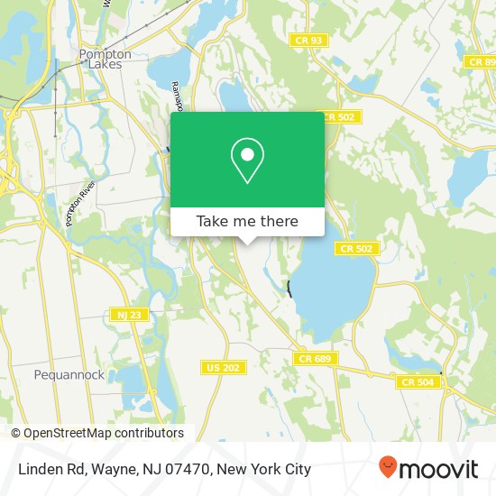 Mapa de Linden Rd, Wayne, NJ 07470