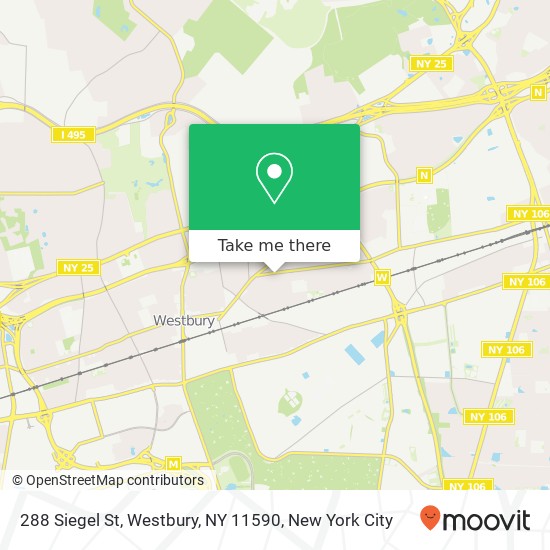 Mapa de 288 Siegel St, Westbury, NY 11590
