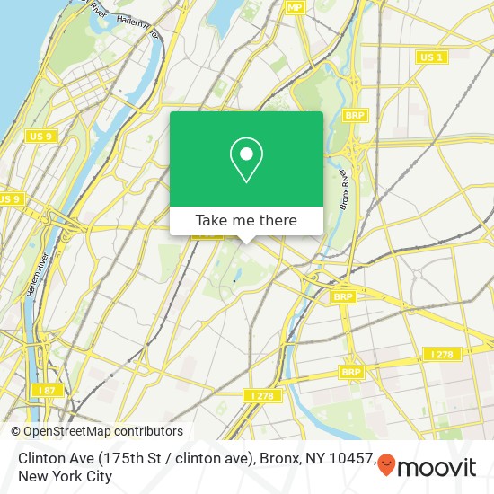 Mapa de Clinton Ave (175th St / clinton ave), Bronx, NY 10457