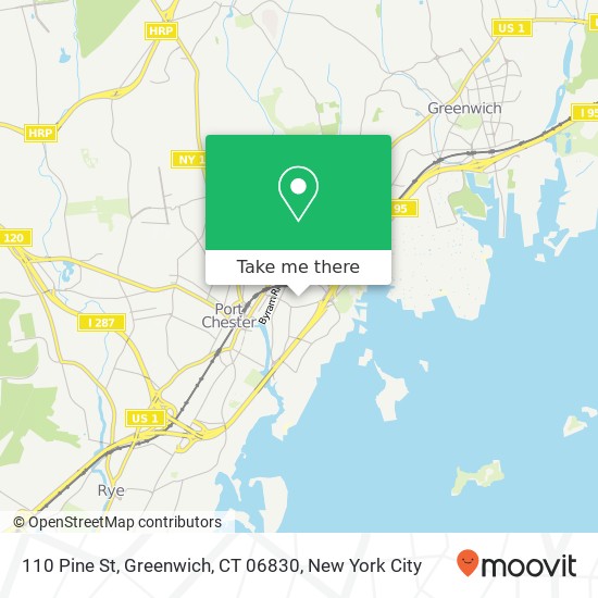 Mapa de 110 Pine St, Greenwich, CT 06830