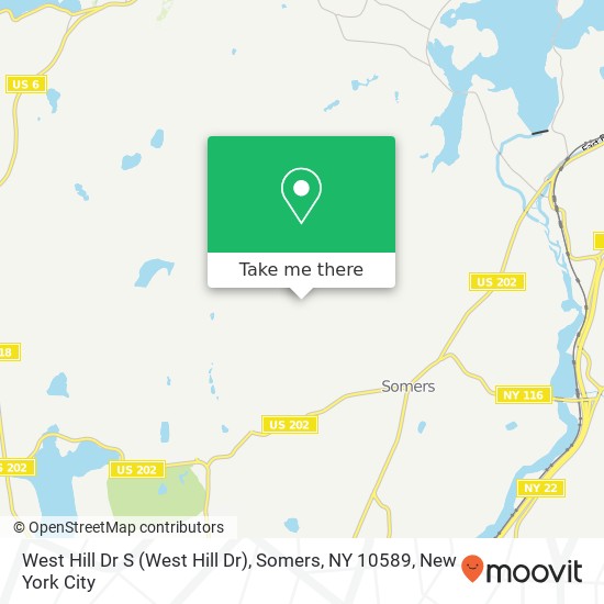 Mapa de West Hill Dr S (West Hill Dr), Somers, NY 10589