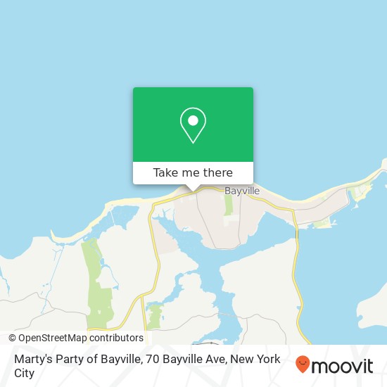 Marty's Party of Bayville, 70 Bayville Ave map