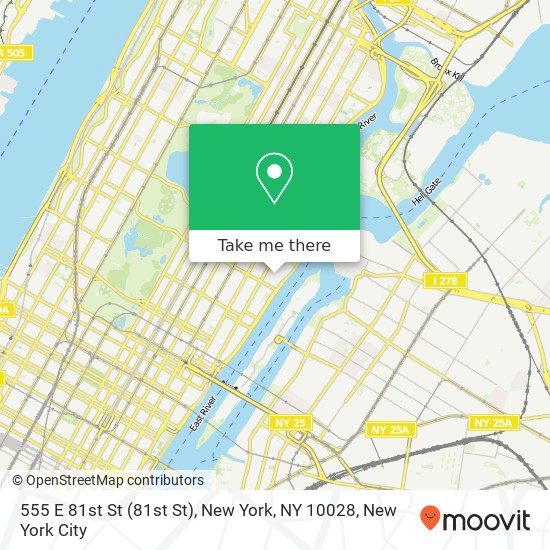 Mapa de 555 E 81st St (81st St), New York, NY 10028