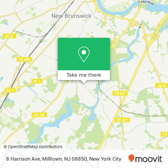 Mapa de 8 Harrison Ave, Milltown, NJ 08850