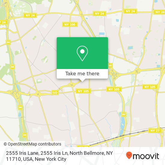 Mapa de 2555 Iris Lane, 2555 Iris Ln, North Bellmore, NY 11710, USA