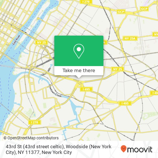 43rd St (43rd street celtic), Woodside (New York City), NY 11377 map