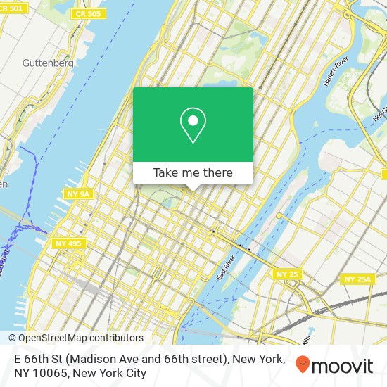 Mapa de E 66th St (Madison Ave and 66th street), New York, NY 10065