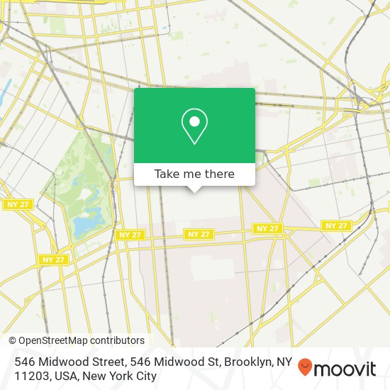 Mapa de 546 Midwood Street, 546 Midwood St, Brooklyn, NY 11203, USA