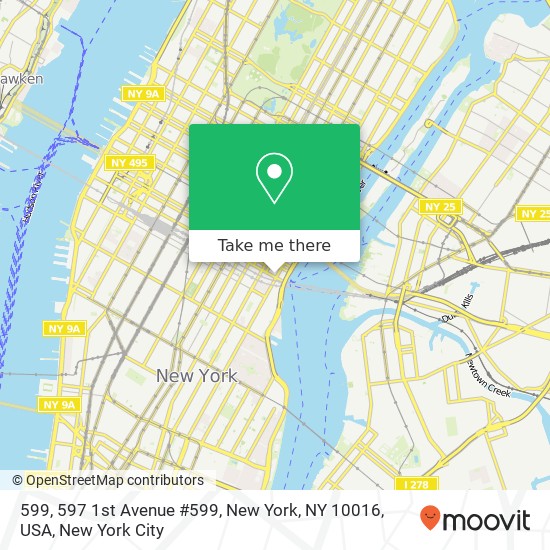 599, 597 1st Avenue #599, New York, NY 10016, USA map