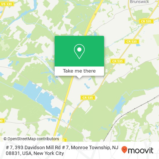 # 7, 393 Davidson Mill Rd # 7, Monroe Township, NJ 08831, USA map