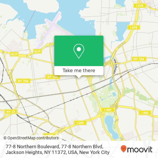 77-8 Northern Boulevard, 77-8 Northern Blvd, Jackson Heights, NY 11372, USA map