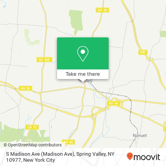 Mapa de S Madison Ave (Madison Ave), Spring Valley, NY 10977