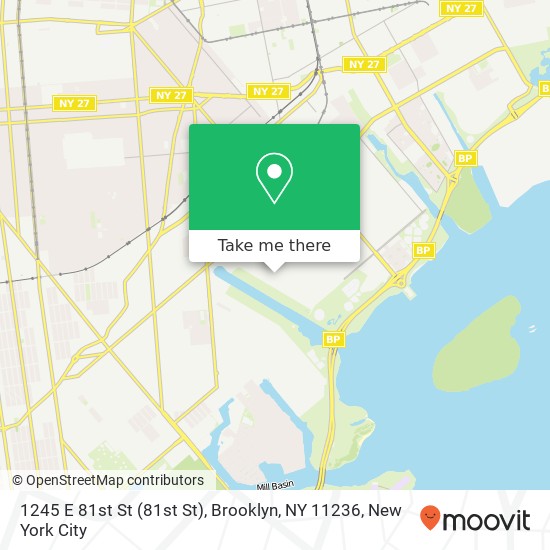Mapa de 1245 E 81st St (81st St), Brooklyn, NY 11236