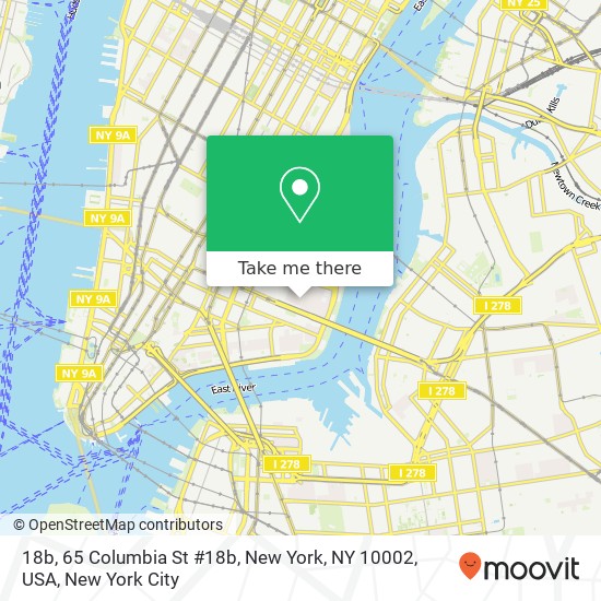 18b, 65 Columbia St #18b, New York, NY 10002, USA map
