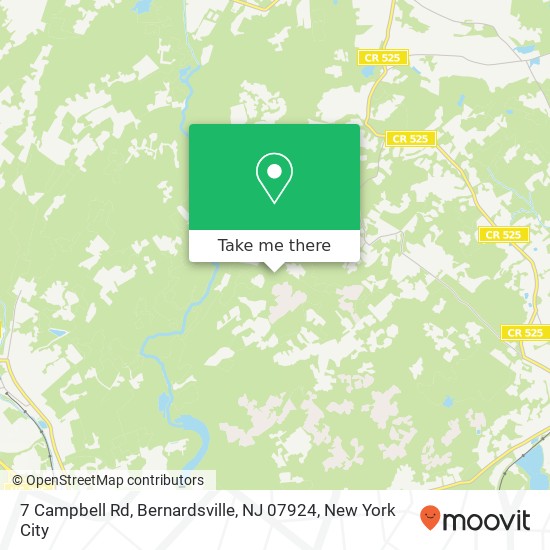 Mapa de 7 Campbell Rd, Bernardsville, NJ 07924