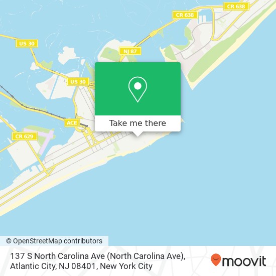 Mapa de 137 S North Carolina Ave (North Carolina Ave), Atlantic City, NJ 08401