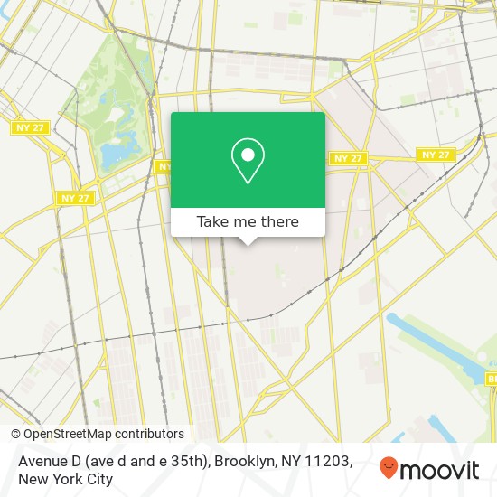Mapa de Avenue D (ave d and e 35th), Brooklyn, NY 11203