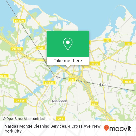 Mapa de Vargas Monge Cleaning Services, 4 Cross Ave