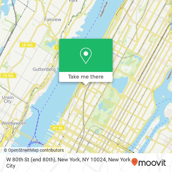 Mapa de W 80th St (end 80th), New York, NY 10024