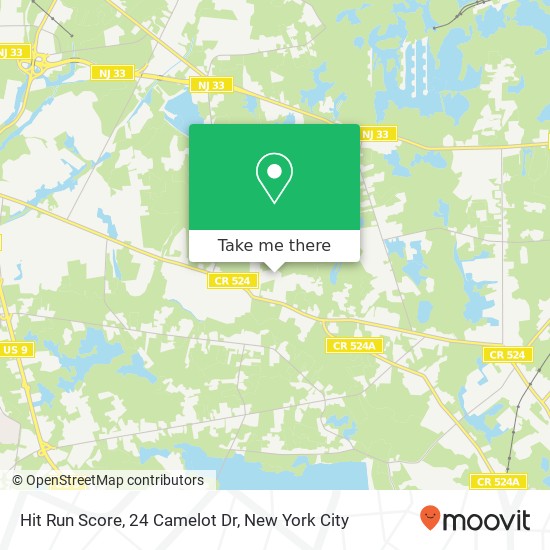 Mapa de Hit Run Score, 24 Camelot Dr