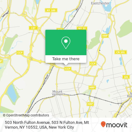 503 North Fulton Avenue, 503 N Fulton Ave, Mt Vernon, NY 10552, USA map