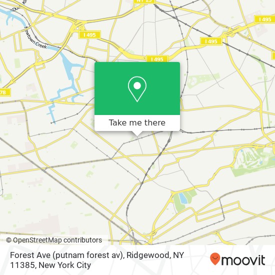 Mapa de Forest Ave (putnam forest av), Ridgewood, NY 11385