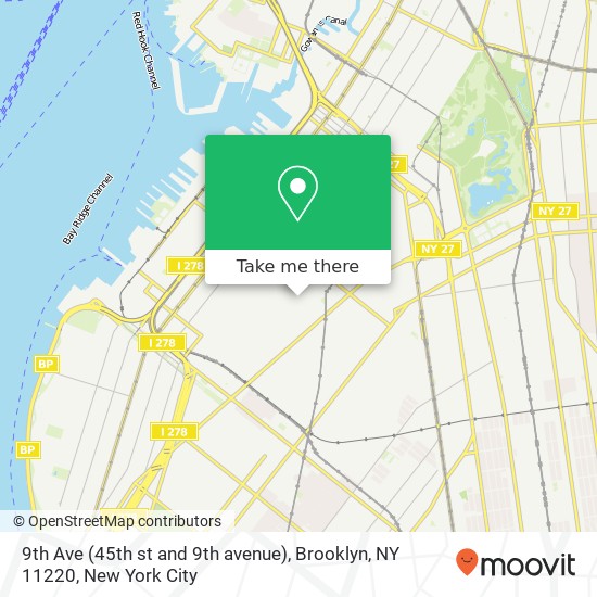 Mapa de 9th Ave (45th st and 9th avenue), Brooklyn, NY 11220