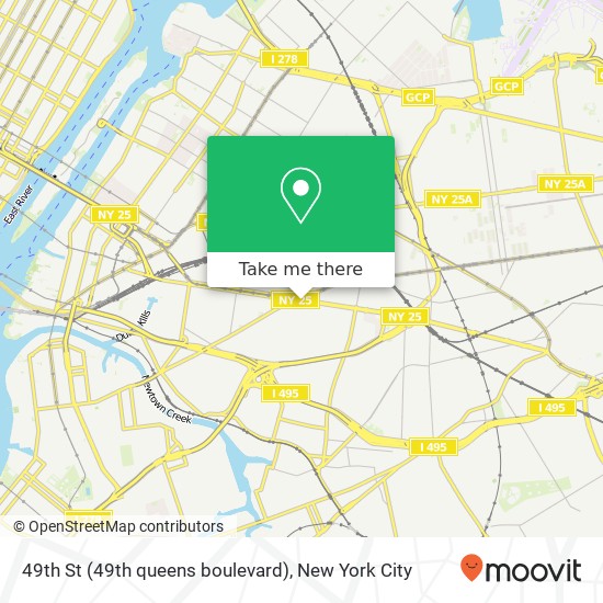 Mapa de 49th St (49th queens boulevard), Woodside, NY 11377