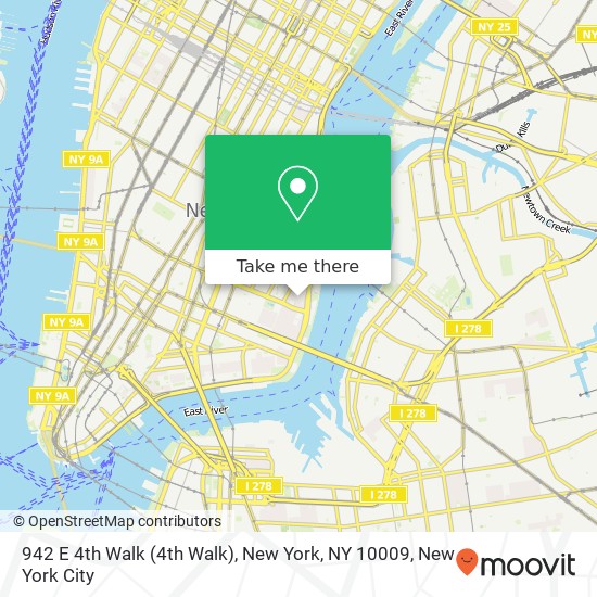 942 E 4th Walk (4th Walk), New York, NY 10009 map