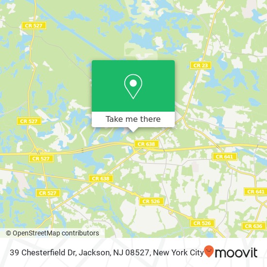 Mapa de 39 Chesterfield Dr, Jackson, NJ 08527