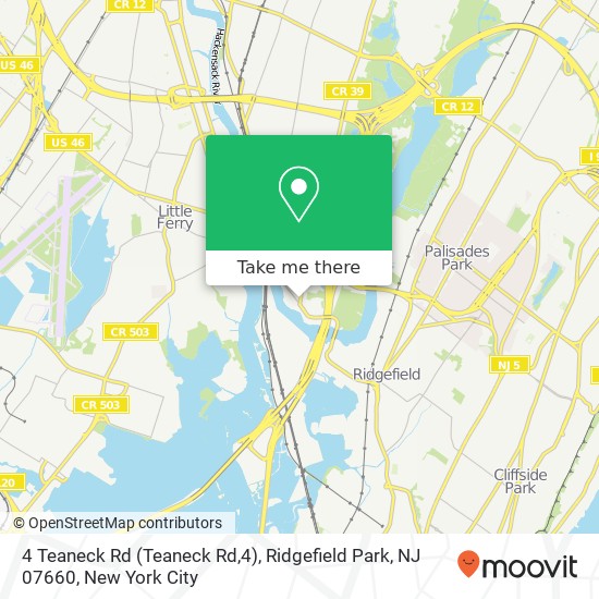 Mapa de 4 Teaneck Rd (Teaneck Rd,4), Ridgefield Park, NJ 07660