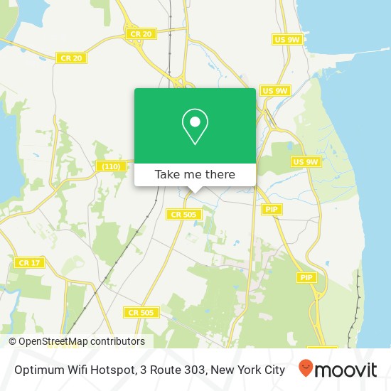 Optimum Wifi Hotspot, 3 Route 303 map