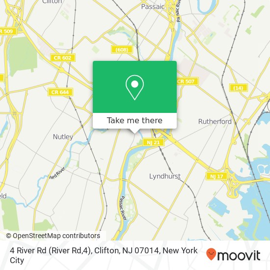 Mapa de 4 River Rd (River Rd,4), Clifton, NJ 07014