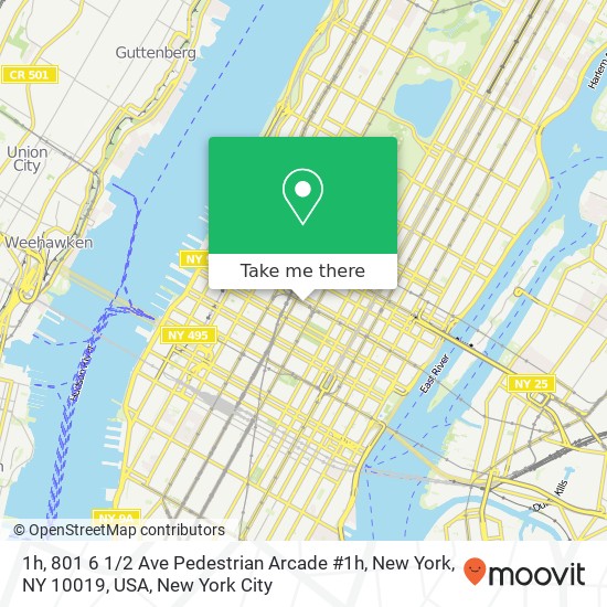 1h, 801 6 1 / 2 Ave Pedestrian Arcade #1h, New York, NY 10019, USA map