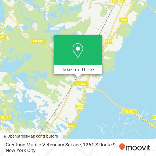 Crestone Moblie Veterinary Service, 1261 S Route 9 map