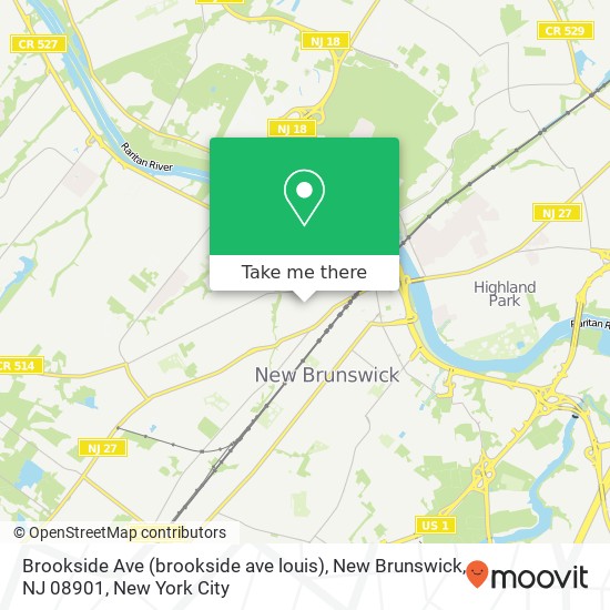 Brookside Ave (brookside ave louis), New Brunswick, NJ 08901 map