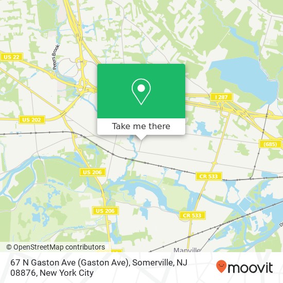 Mapa de 67 N Gaston Ave (Gaston Ave), Somerville, NJ 08876