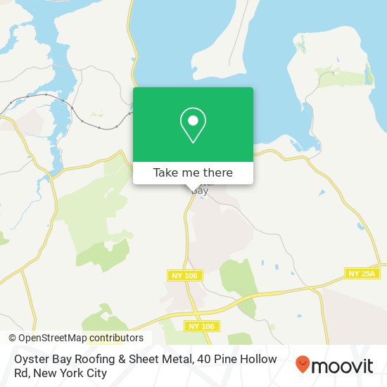 Mapa de Oyster Bay Roofing & Sheet Metal, 40 Pine Hollow Rd