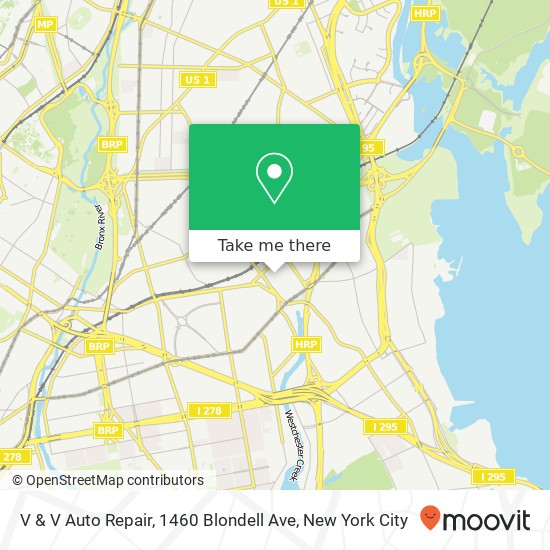 V & V Auto Repair, 1460 Blondell Ave map