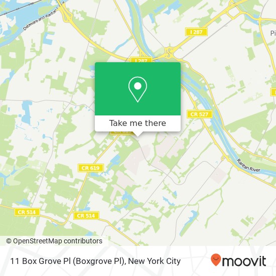 Mapa de 11 Box Grove Pl (Boxgrove Pl), Somerset, NJ 08873