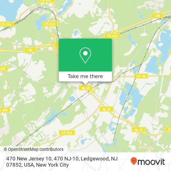 Mapa de 470 New Jersey 10, 470 NJ-10, Ledgewood, NJ 07852, USA