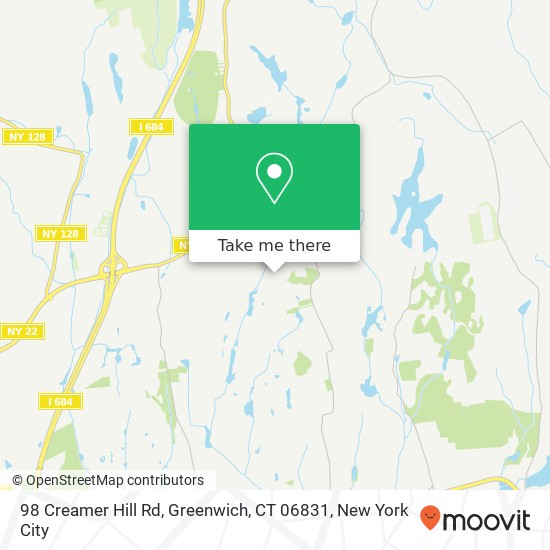 Mapa de 98 Creamer Hill Rd, Greenwich, CT 06831