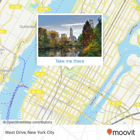 Mapa de West Drive, West Dr, New York, NY 10019, USA