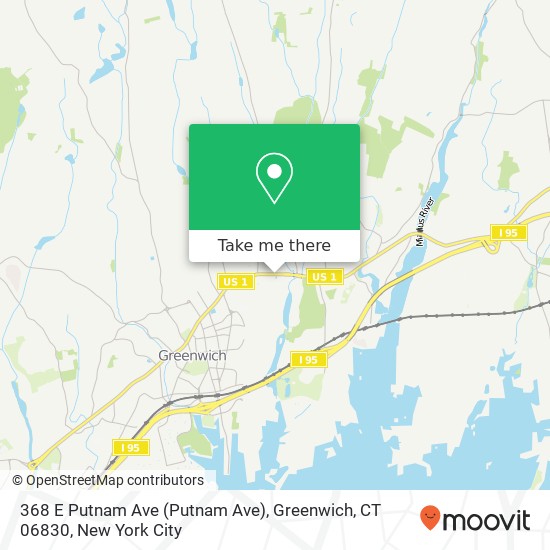 Mapa de 368 E Putnam Ave (Putnam Ave), Greenwich, CT 06830