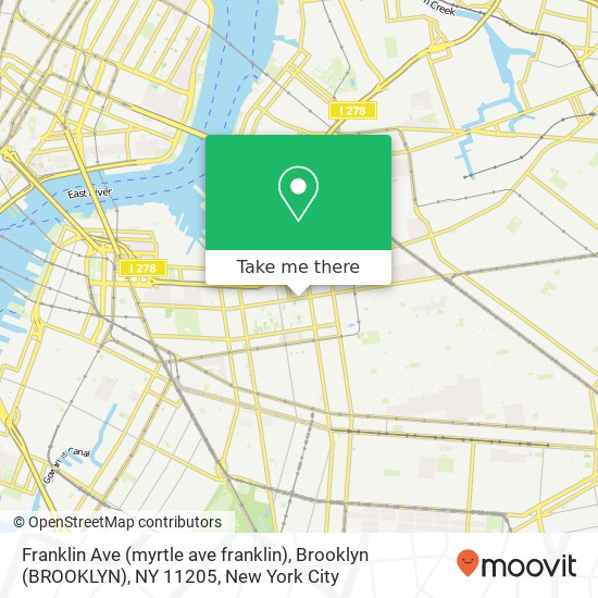 Franklin Ave (myrtle ave franklin), Brooklyn (BROOKLYN), NY 11205 map